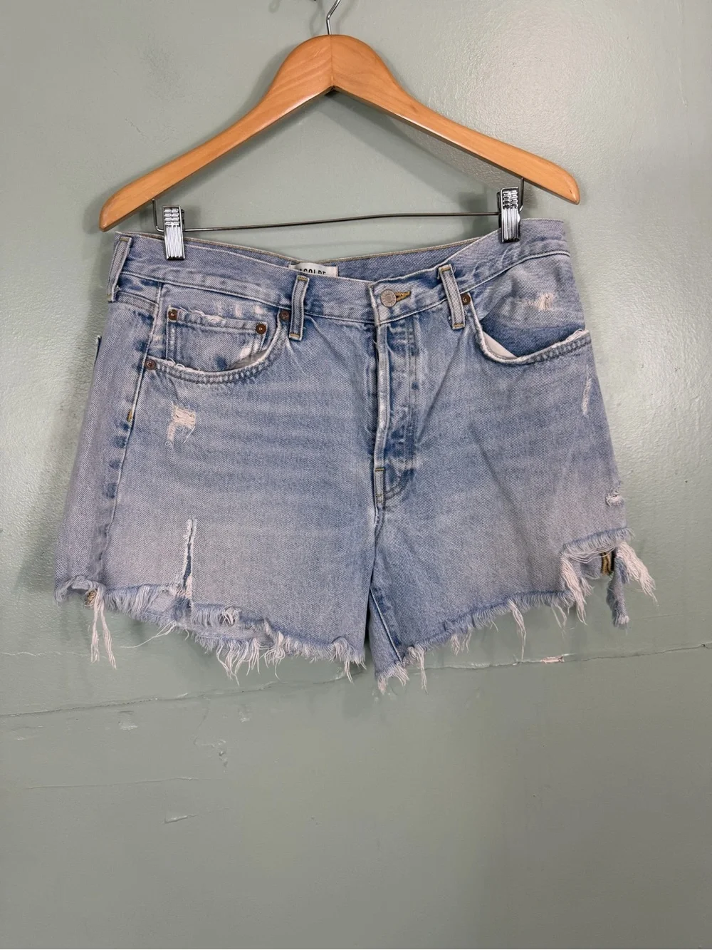 Agolde Parker Long Short Denim Size 30 Blue